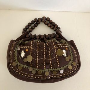 Chateau Brown Beaded Handbag